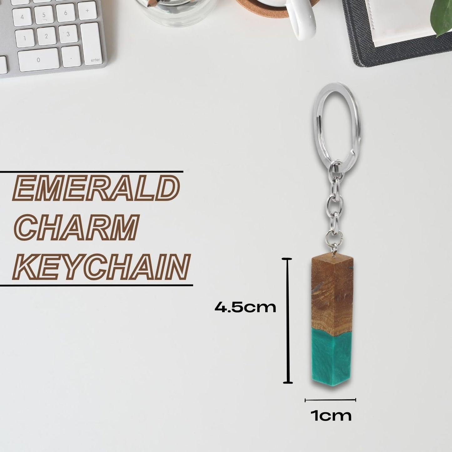 Emerald Charm Keychain