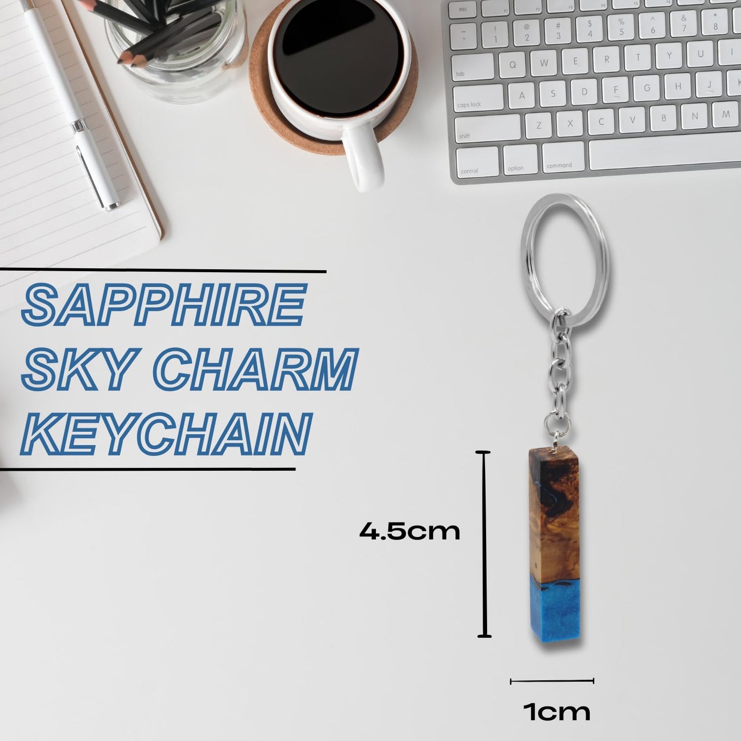 Sapphire Sky Charm Keychain