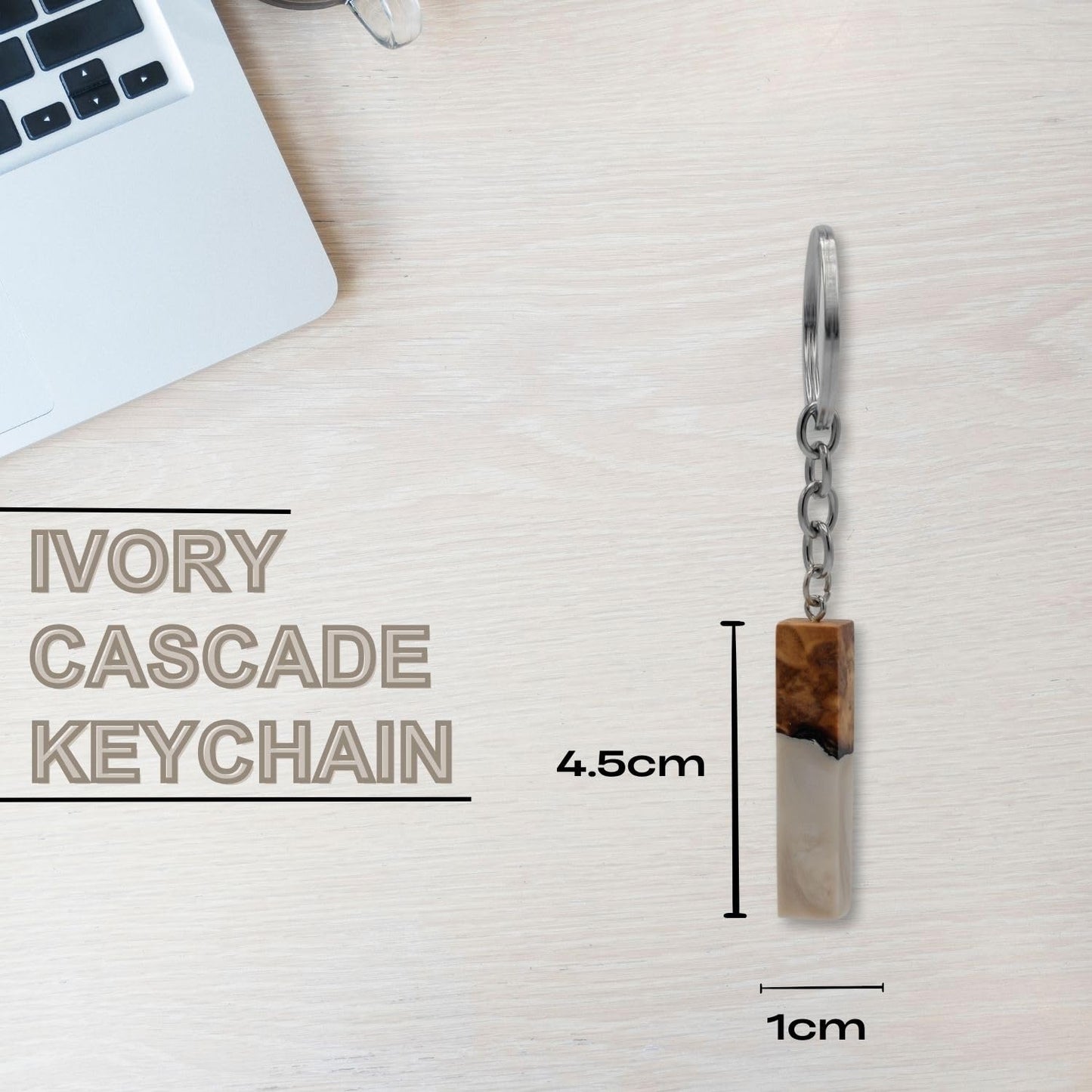 Ivory Cascade Resin Keychain